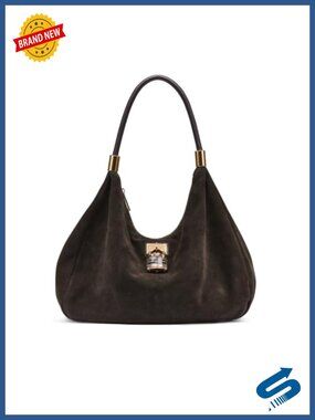 Suede Hobo Bag Slouchy Top Handle Zipper Everyday Handbag